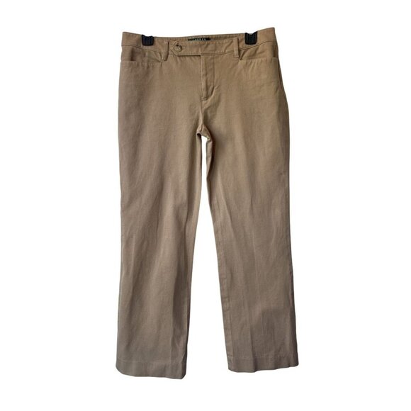 Lauren Ralph Lauren Womens Adelle Pants Size 6 Straight Leg Preppy Trousers Tan - Picture 1 of 9